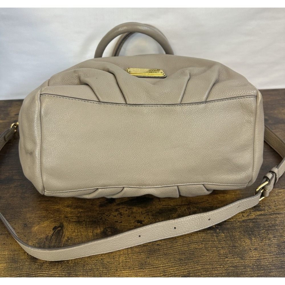 Marc Marc Jacobs Q Fran Tote Taupe Gray Pebbled Leather Shoulder Crossbody Bag - Picture 10 of 16